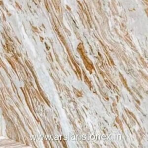 Torento Marble brown stone slab with natural cross pattern used for export handicrafts