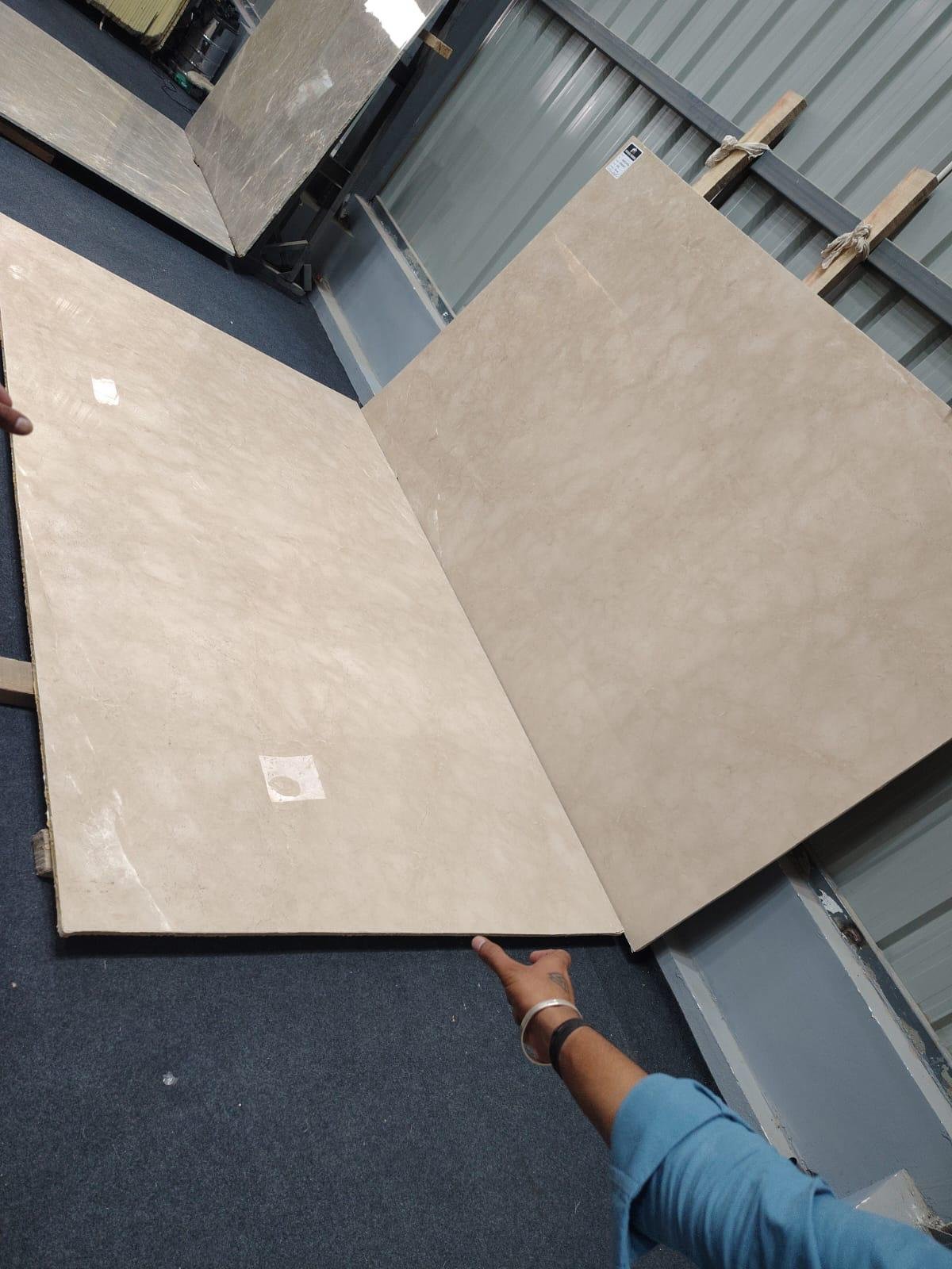 Burberry Beige Italian Marble used in bathroom walls and vanity for a luxury spa-like interior