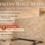 Italian Beige Marble slab with natural beige texture used for luxury flooring and interiors in India