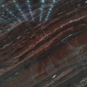 Red Jasper Marble with rich dark red and maroon tones and natural white veins used in luxury interior design by Arslan Stonex